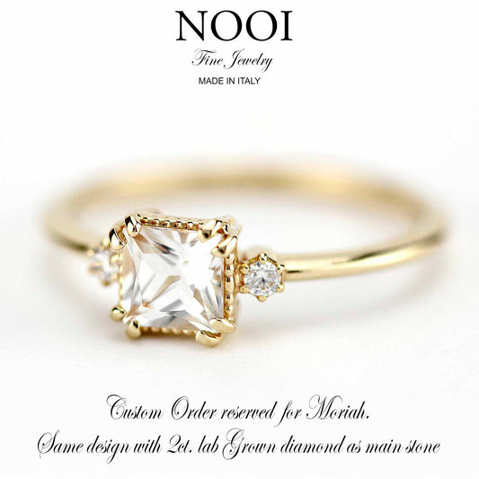 Custom ring for Moriah - 2 Ct. Princess cut  Certificated lab grown diamond