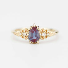 Load image into Gallery viewer, Twilight Fern Alexandrite and Diamond Ring in 18k Gold