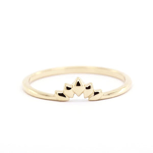 unique wedding Band, alternative Wedding Band, Curved Wedding Band 18K Gold, Crown Wedding Ring, gold wedding ring, Lotus Wedding Band