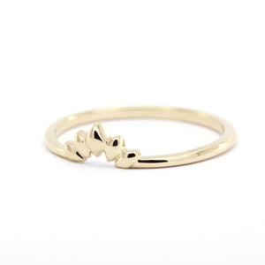 unique wedding Band, alternative Wedding Band, Curved Wedding Band 18K Gold, Crown Wedding Ring, gold wedding ring, Lotus Wedding Band