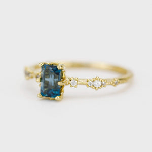 Unique engagement ring London blue topaz 6x4 | R326LBT - NOOI JEWELRY