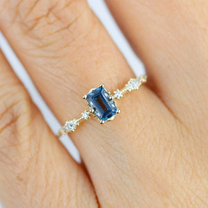 Unique engagement ring London blue topaz 6x4 | R326LBT - NOOI JEWELRY