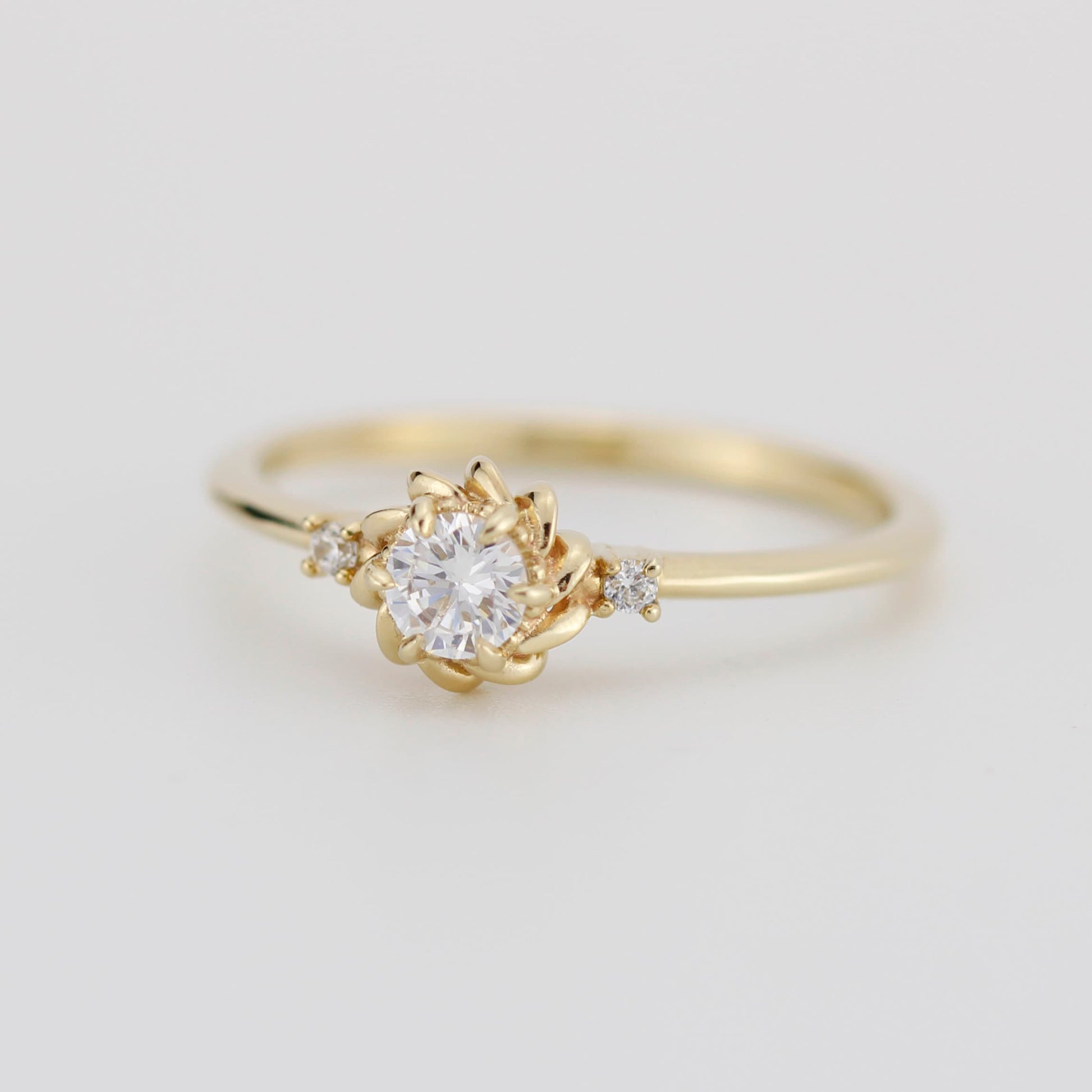 Simple diamond ring, engagement ring diamonds |R354WD