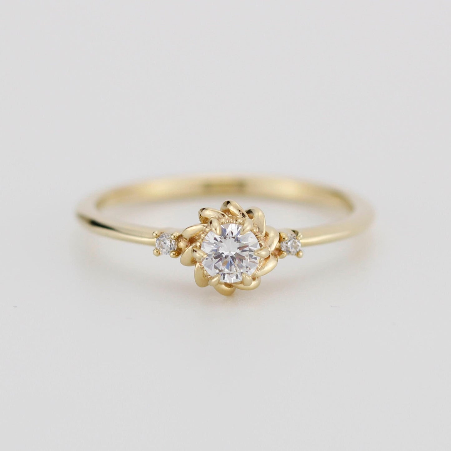 Simple diamond ring, engagement ring diamonds |R354WD