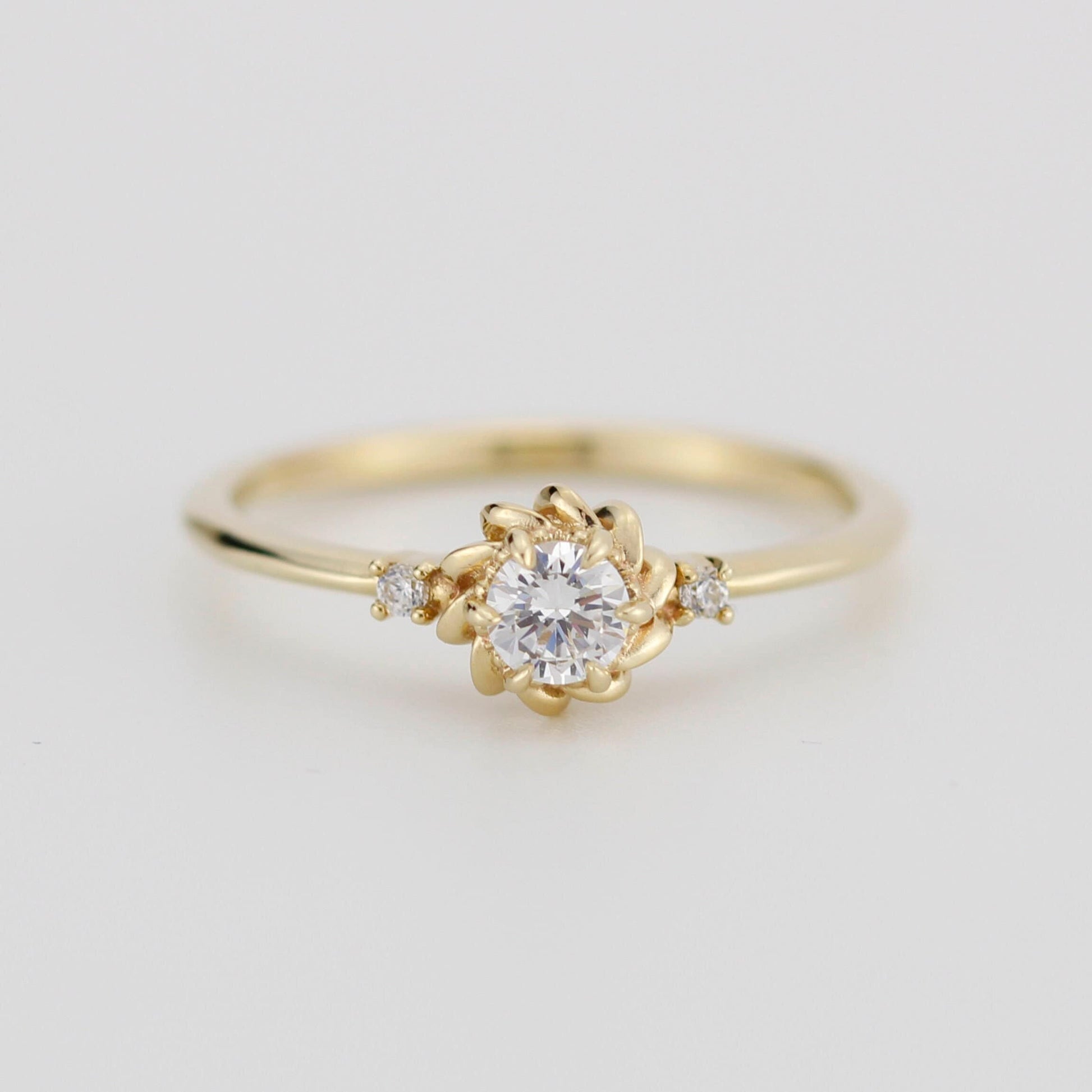 Simple diamond ring, engagement ring diamonds |R354WD