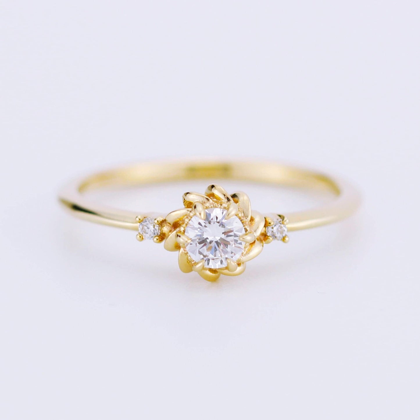 Simple diamond ring, engagement ring diamonds |R354WD