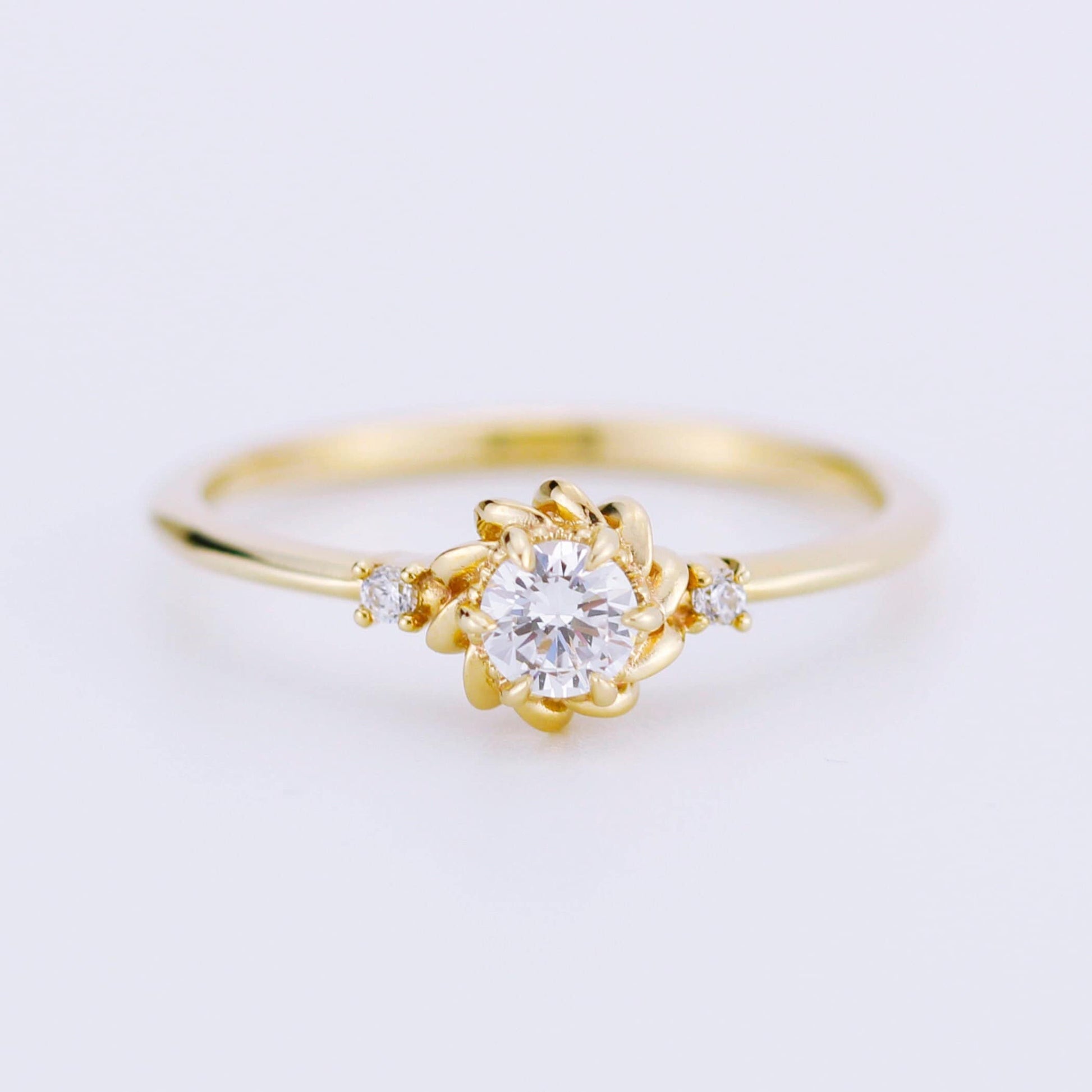 Simple diamond ring, engagement ring diamonds |R354WD