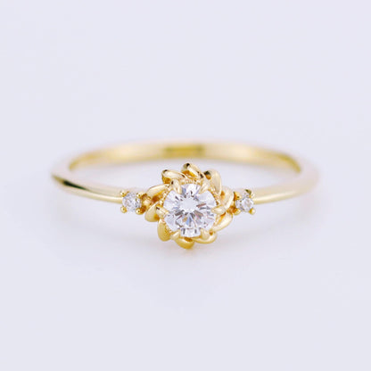 Simple diamond ring, engagement ring diamonds |R354WD