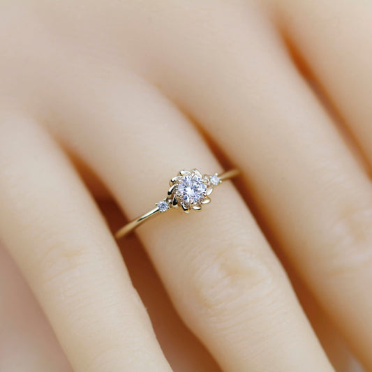 Simple diamond ring, engagement ring diamonds |R354WD