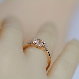 Morganite engagement ring, Champagne morganite, peach morganite ring | R255MO