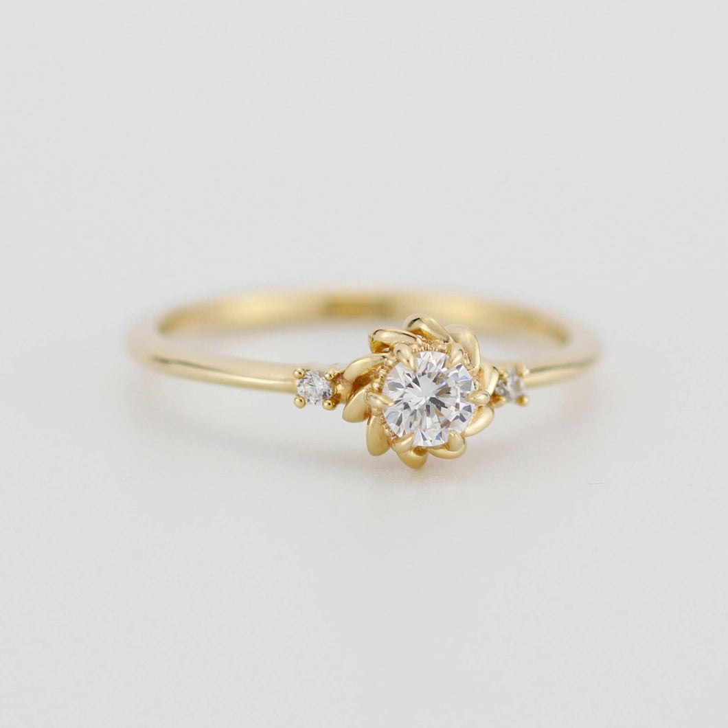 Simple diamond ring, engagement ring diamonds |R354WD