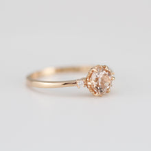 Load image into Gallery viewer, Morganite engagement ring, Champagne morganite, peach morganite ring | R255MO