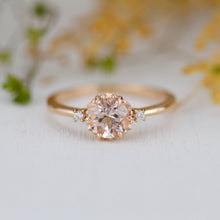 Load image into Gallery viewer, Morganite engagement ring, Champagne morganite, peach morganite ring | R255MO