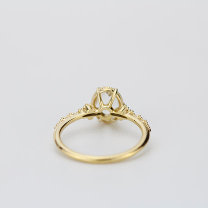 Oval moissanite engagement ring, moissanite yellow gold ring, moissanite gold ring, 1.5 carat moissanite ring