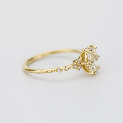 Oval moissanite engagement ring, moissanite yellow gold ring, moissanite gold ring, 1.5 carat moissanite ring