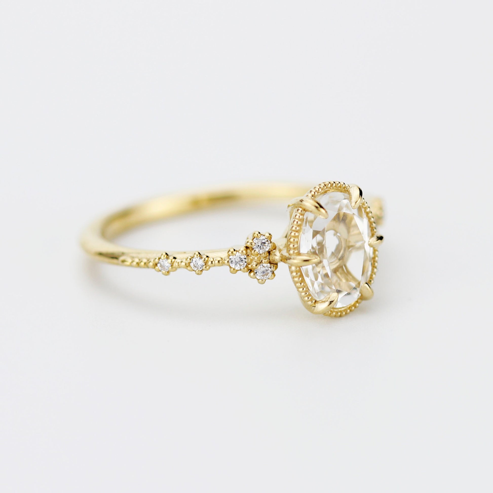 Oval moissanite engagement ring, moissanite yellow gold ring, moissanite gold ring, 1.5 carat moissanite ring