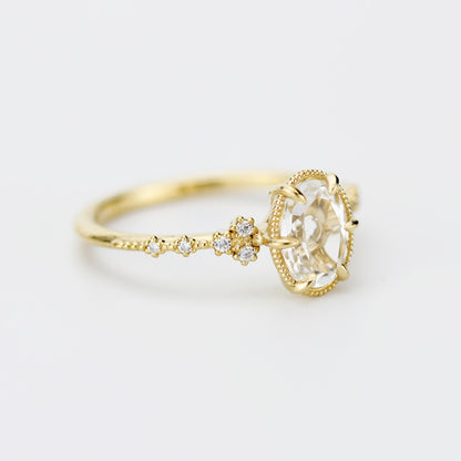 Oval moissanite engagement ring, moissanite yellow gold ring, moissanite gold ring, 1.5 carat moissanite ring