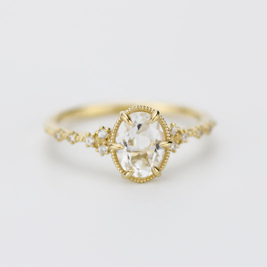 Oval moissanite engagement ring, moissanite yellow gold ring, moissanite gold ring, 1.5 carat moissanite ring