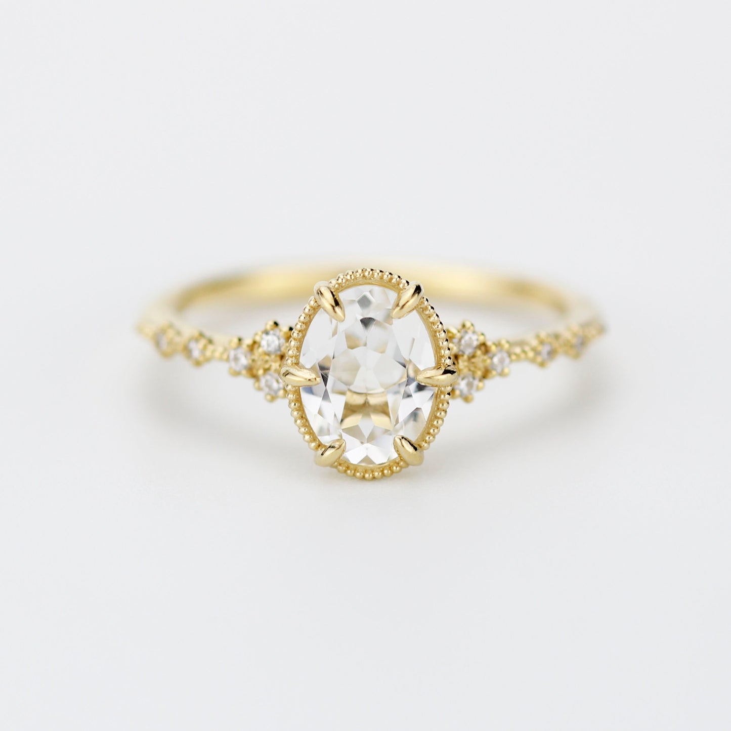 Oval moissanite engagement ring, moissanite yellow gold ring, moissanite gold ring, 1.5 carat moissanite ring