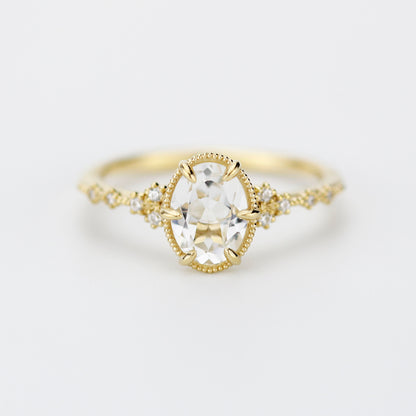 Oval moissanite engagement ring, moissanite yellow gold ring, moissanite gold ring, 1.5 carat moissanite ring