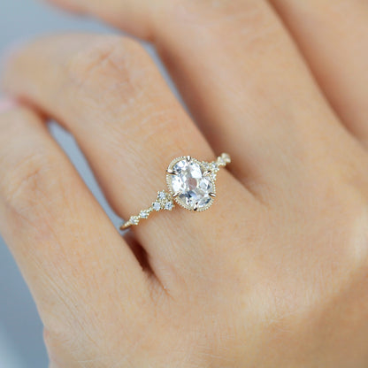 Oval moissanite engagement ring, moissanite yellow gold ring, moissanite gold ring, 1.5 carat moissanite ring