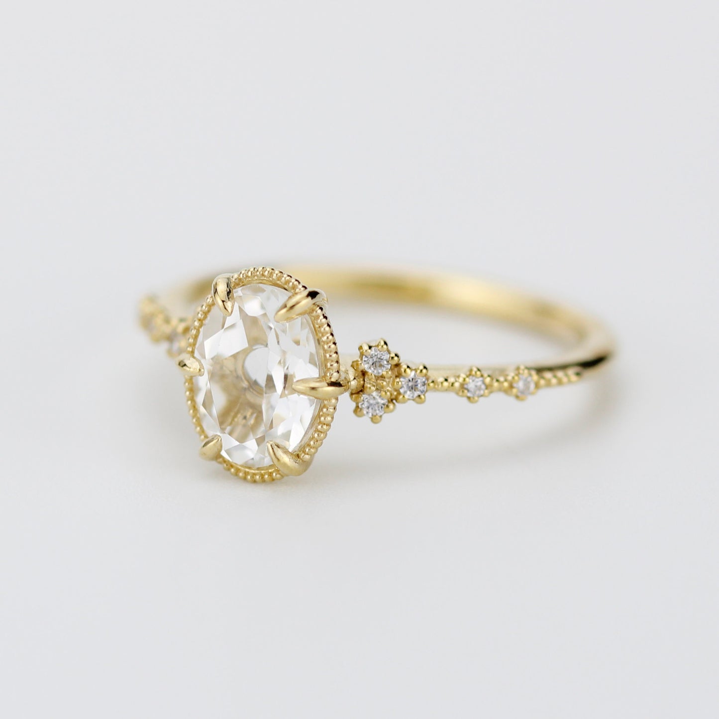 Oval moissanite engagement ring, moissanite yellow gold ring, moissanite gold ring, 1.5 carat moissanite ring
