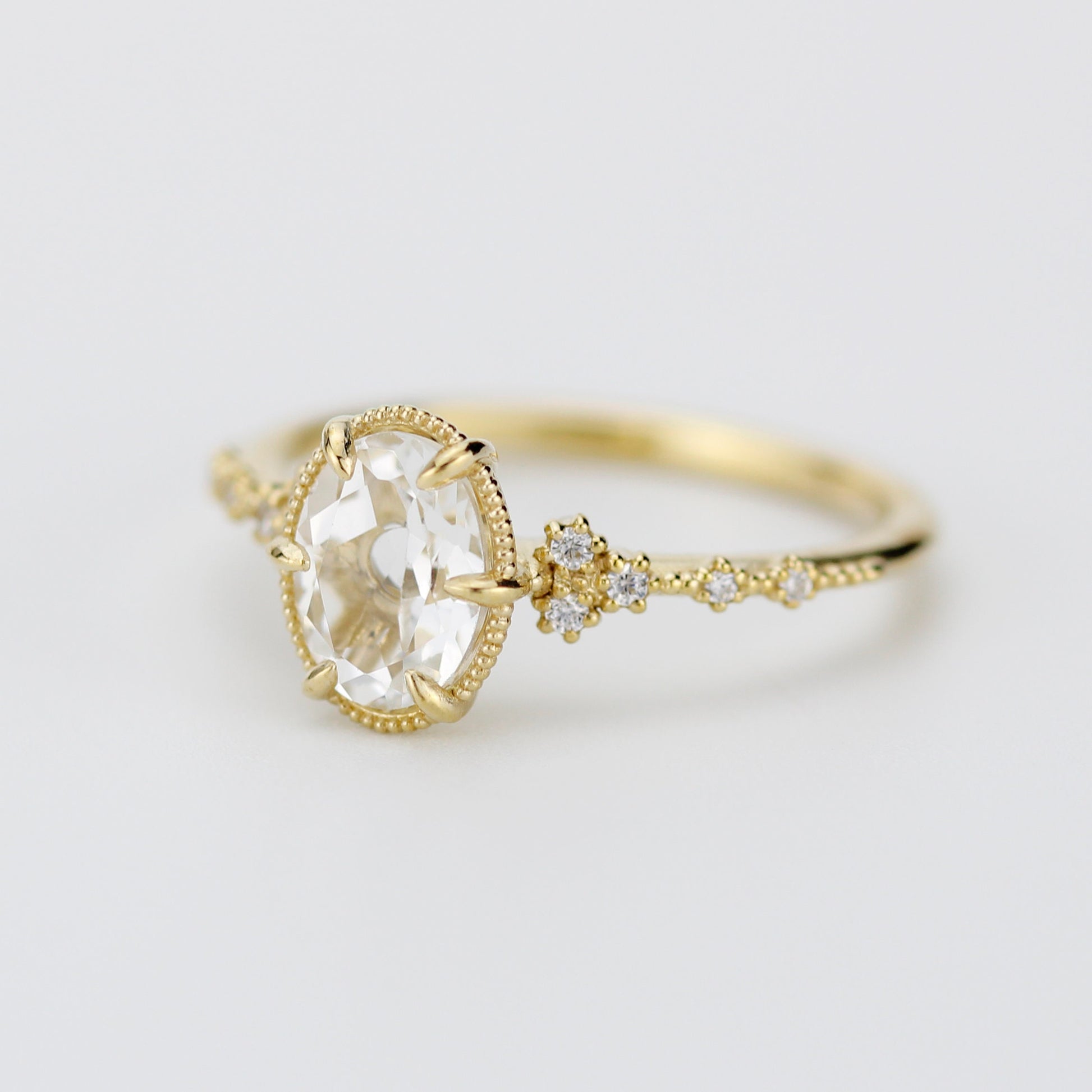 Oval moissanite engagement ring, moissanite yellow gold ring, moissanite gold ring, 1.5 carat moissanite ring