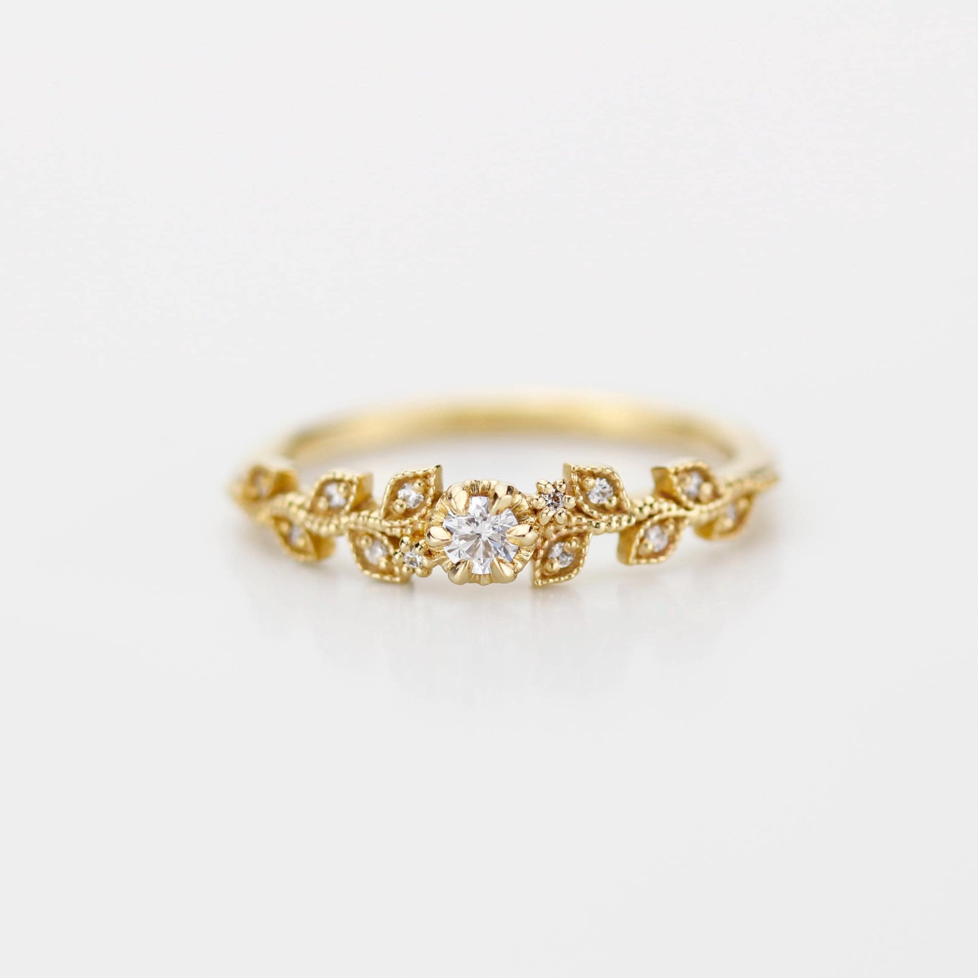 Nature inspired engagement ring, vintage style engagement ring, vintage style ring, art nouveau ring
