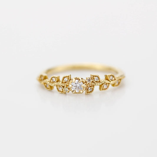 Nature inspired engagement ring, vintage style engagement ring, vintage style ring, art nouveau ring