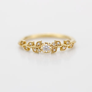 Nature inspired engagement ring, vintage style engagement ring, vintage style ring, art nouveau ring