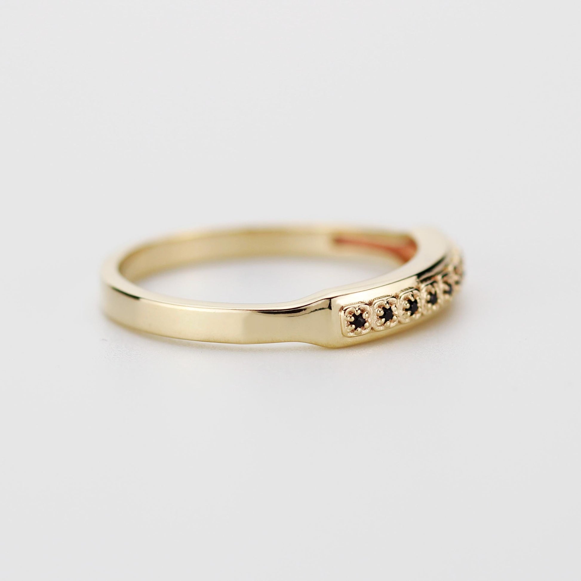 Unique 18K Solid Gold Mens Eternity Ring with Diamond, Handcrafted in Italy