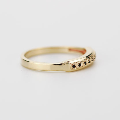 Unique 18K Solid Gold Mens Eternity Ring with Diamond, Handcrafted in Italy