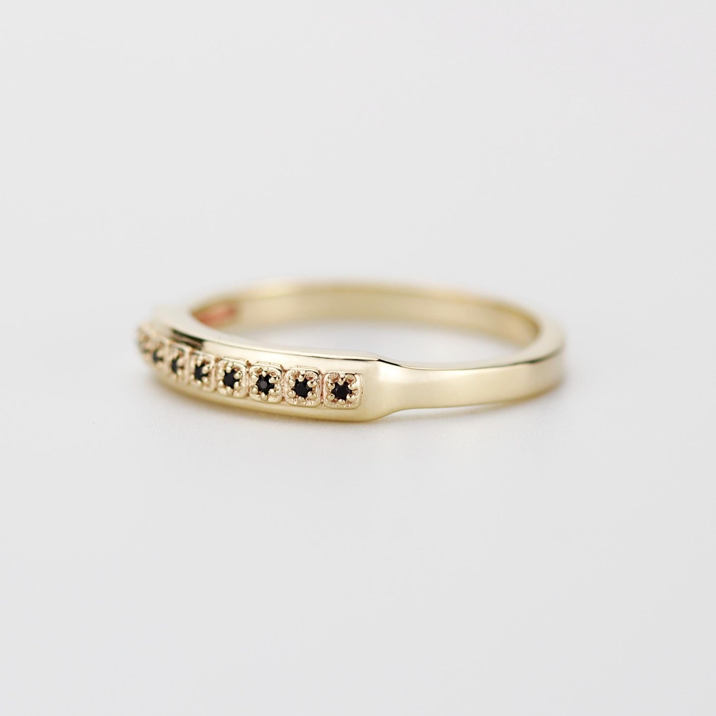 Unique 18K Solid Gold Mens Eternity Ring with Diamond, Handcrafted in Italy