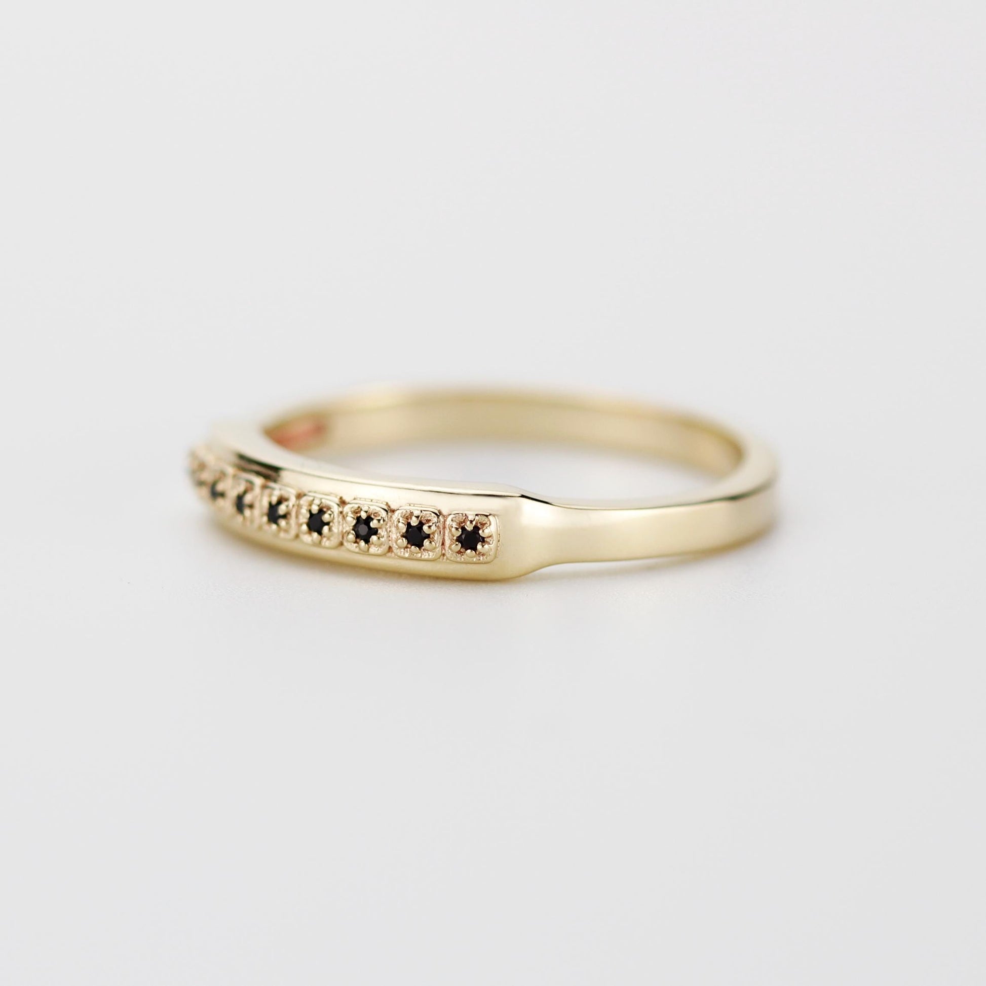 Unique 18K Solid Gold Mens Eternity Ring with Diamond, Handcrafted in Italy