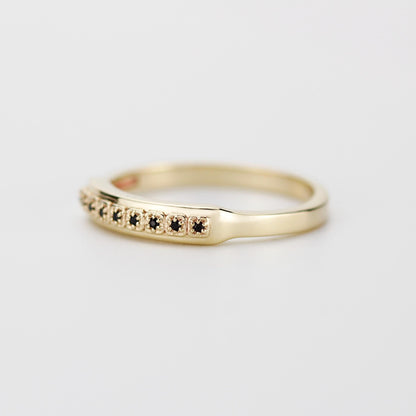 Unique 18K Solid Gold Mens Eternity Ring with Diamond, Handcrafted in Italy