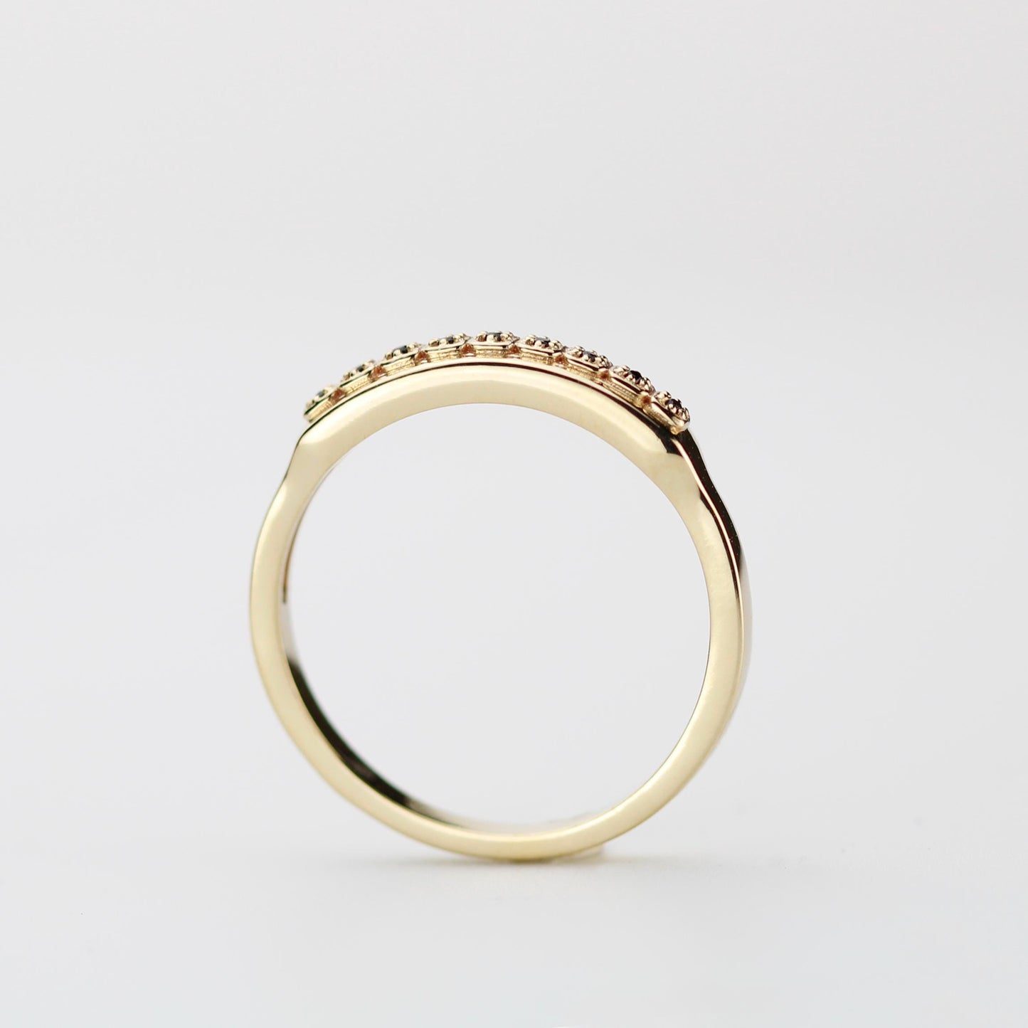 Unique 18K Solid Gold Mens Eternity Ring with Diamond, Handcrafted in Italy