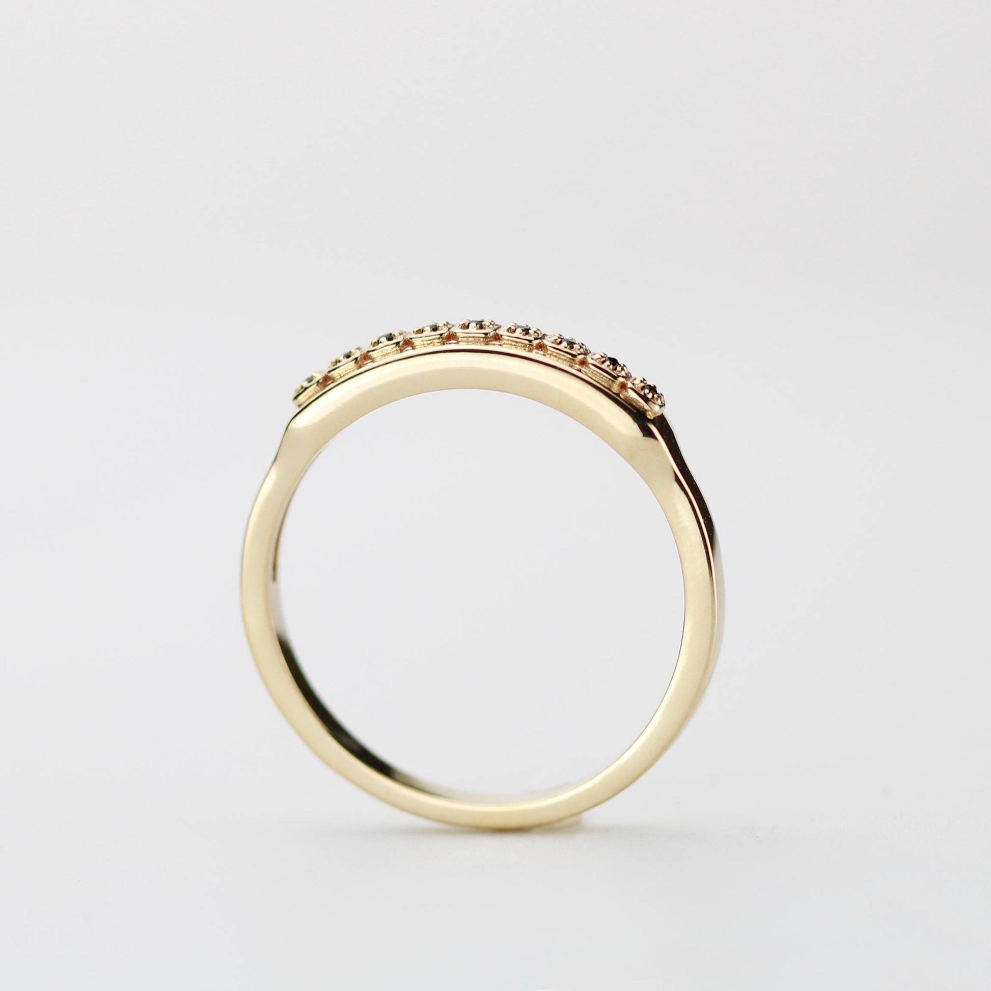 Unique 18K Solid Gold Mens Eternity Ring with Diamond, Handcrafted in Italy