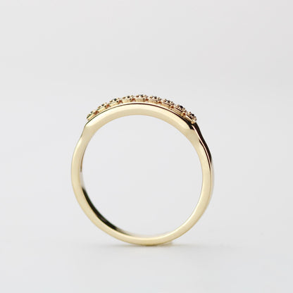 Unique 18K Solid Gold Mens Eternity Ring with Diamond, Handcrafted in Italy