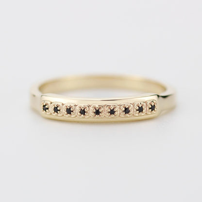 Unique 18K Solid Gold Mens Eternity Ring with Diamond, Handcrafted in Italy
