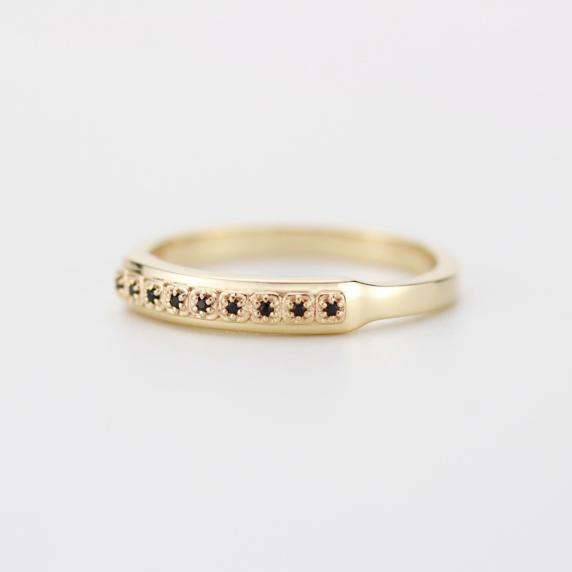 Unique 18K Solid Gold Mens Eternity Ring with Diamond, Handcrafted in Italy