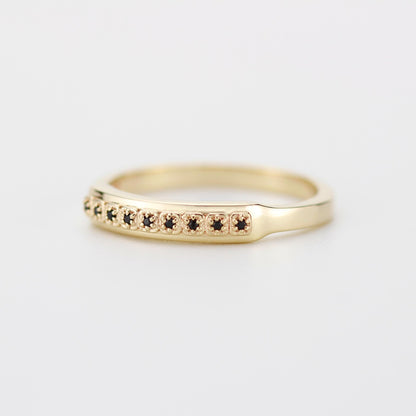 Unique 18K Solid Gold Mens Eternity Ring with Diamond, Handcrafted in Italy