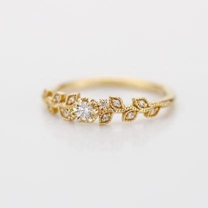 Nature inspired engagement ring, vintage style engagement ring, vintage style ring, art nouveau ring