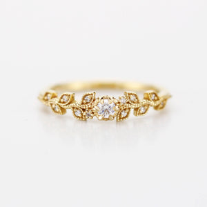Nature inspired engagement ring, vintage style engagement ring, vintage style ring, art nouveau ring