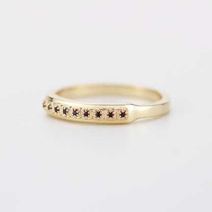 Unique 18K Solid Gold Mens Eternity Ring with Diamond, Handcrafted in Italy