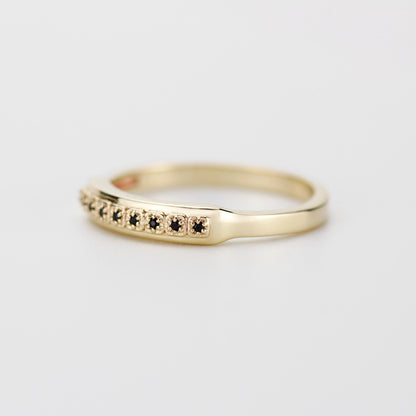 Unique 18K Solid Gold Mens Eternity Ring with Diamond, Handcrafted in Italy