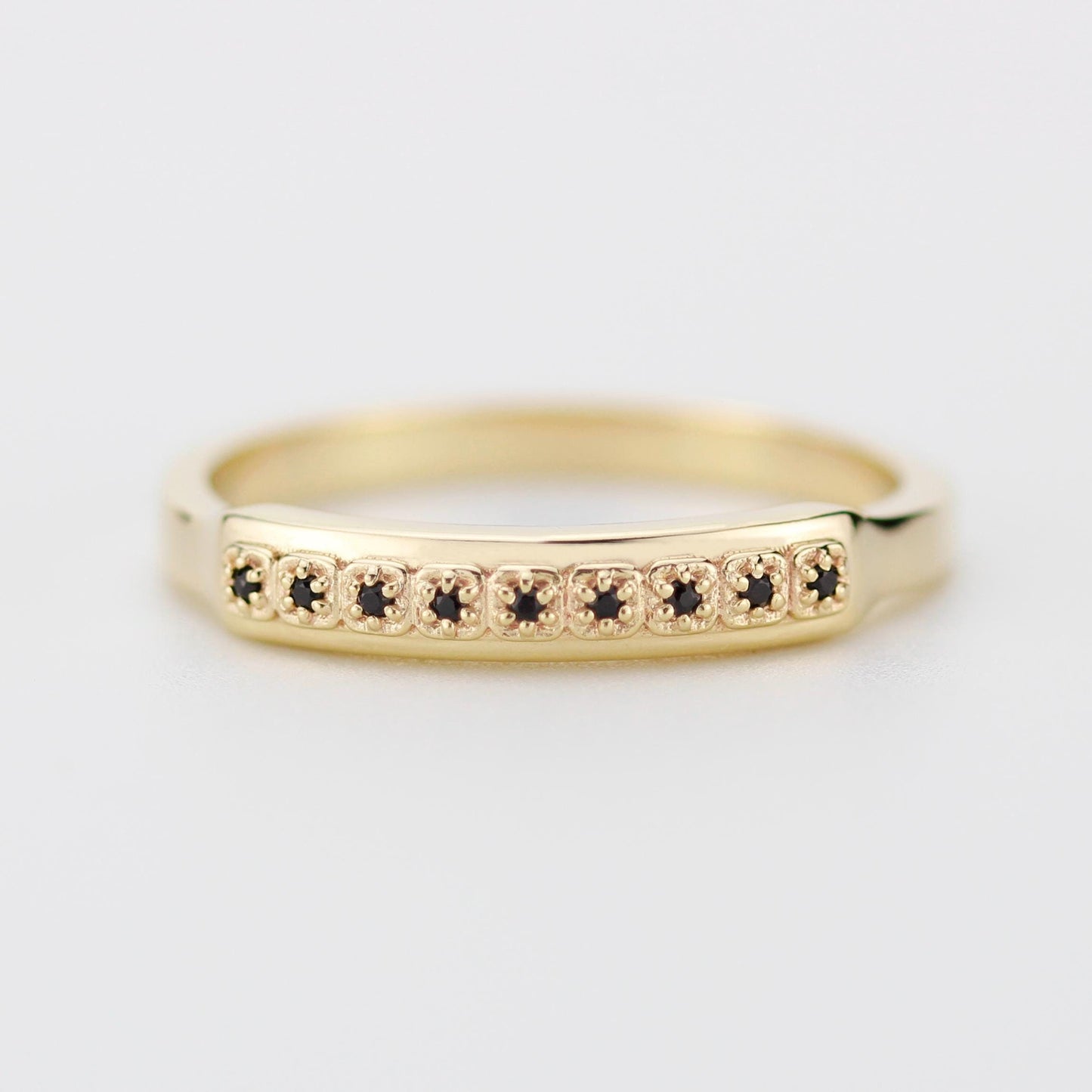 Unique 18K Solid Gold Mens Eternity Ring with Diamond, Handcrafted in Italy