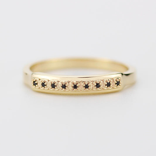 Unique 18K Solid Gold Mens Eternity Ring with Diamond, Handcrafted in Italy