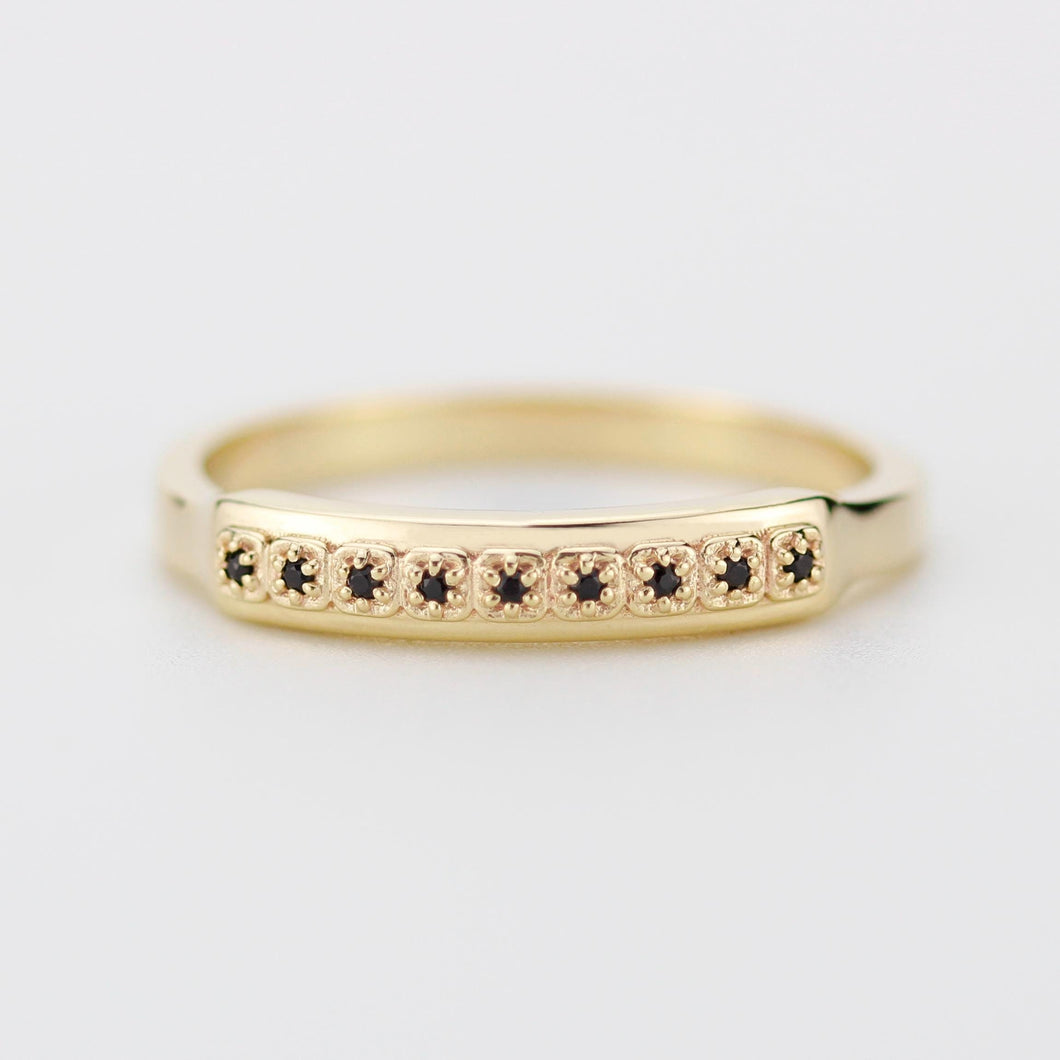Unique 18K Solid Gold Mens Eternity Ring with Diamond, Handcrafted in Italy
