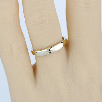 Handcrafted Black Diamond Signet Engagement Ring in 18K Solid Gold – A Bold and Inclusive Symbol of Love and Commitment for All Genders
