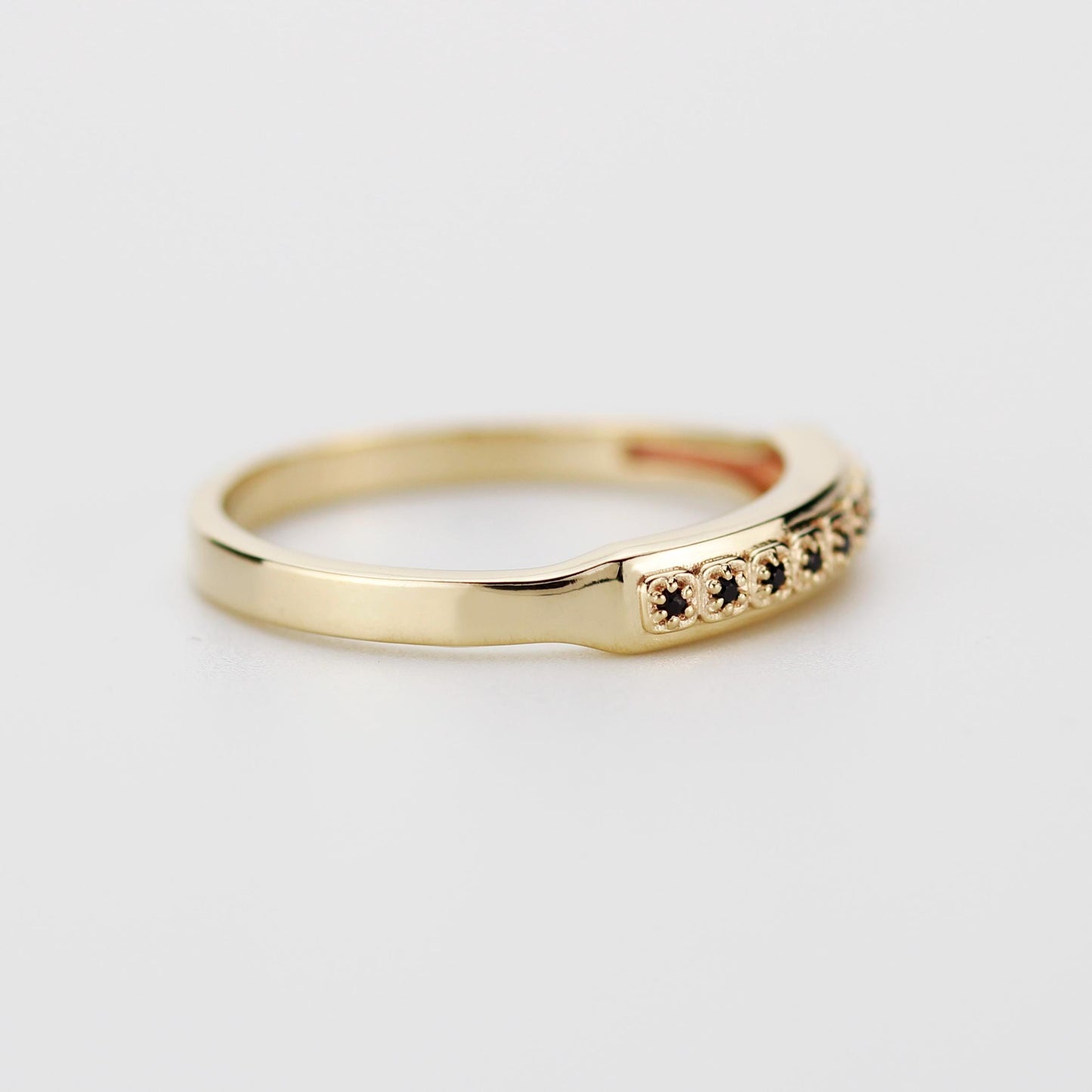 Unique 18K Solid Gold Mens Eternity Ring with Diamond, Handcrafted in Italy